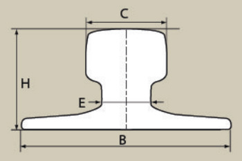 Крановый рельс по DIN 536 - A45, A55, A65, A75, A100, A120, A150